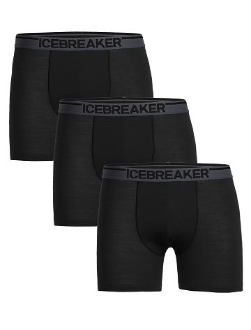Pánské Spodní Prádlo Icebreaker Merino Anatomica Boxers 3 Pack Černé | CZ 1666FDNM